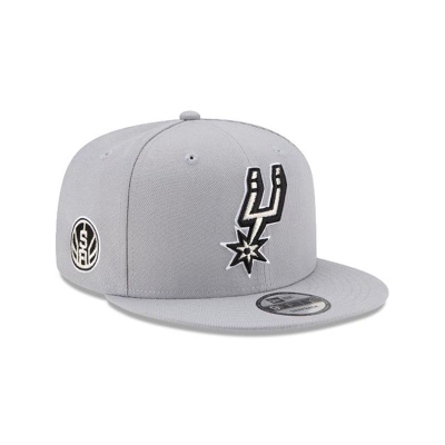 Grey San Antonio Spurs Hat - New Era NBA Statement Edition 9FIFTY Snapback Caps USA4837290